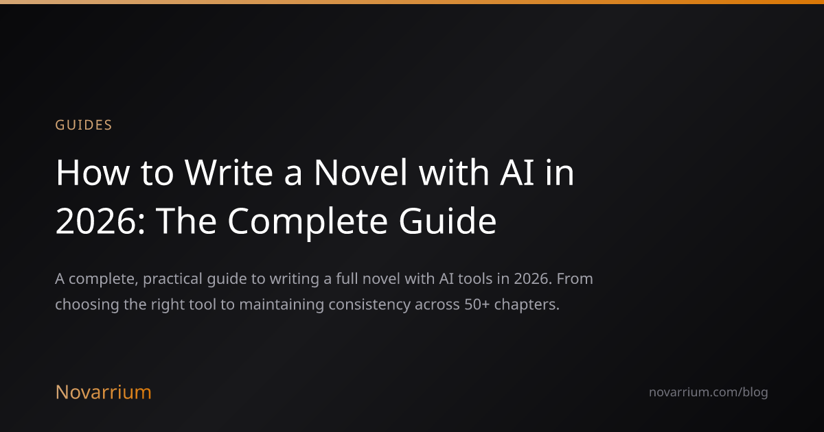 How to Write a Novel with AI in 2026 (Full Workflow) | Novarrium